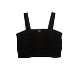 Twinset Kids Top Nero con Logo per Bambine