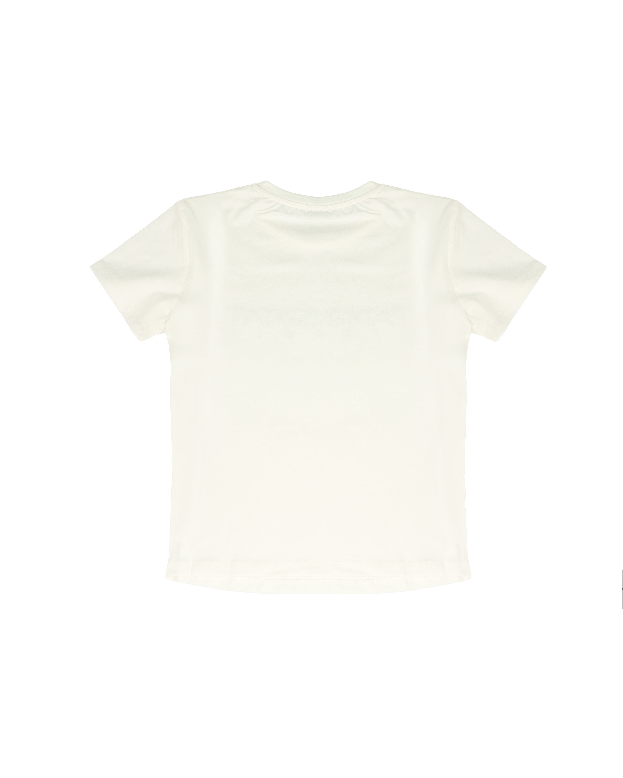 Patrizia Pepe Kids T-Shirt Bianco con Strass Nero per Bambine