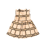 Elisabetta Franchi La Mia Bambina Abito Pesca con Motivo Catena All-Over per Neonate