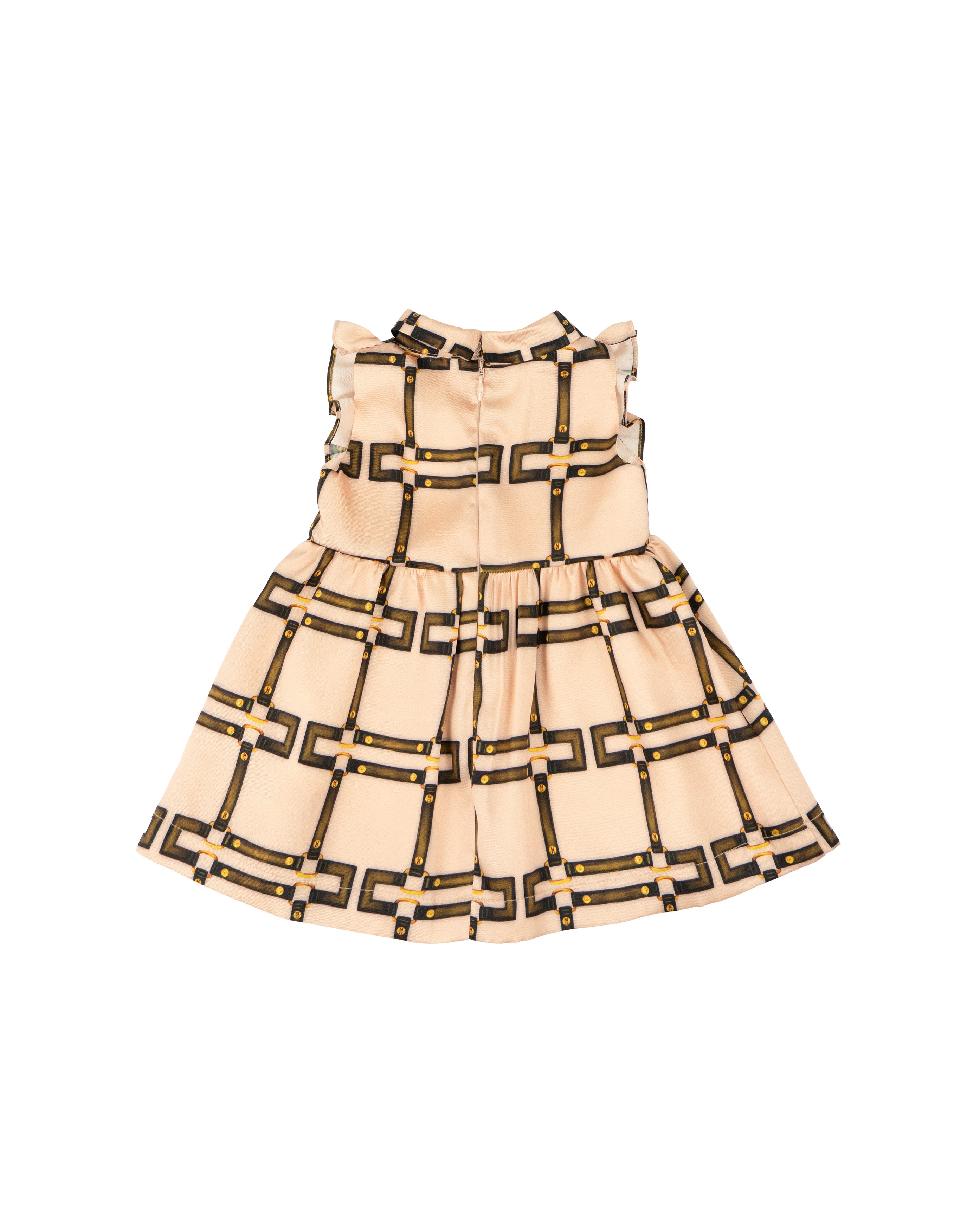 Elisabetta Franchi La Mia Bambina Abito Pesca con Motivo Catena All-Over per Neonate