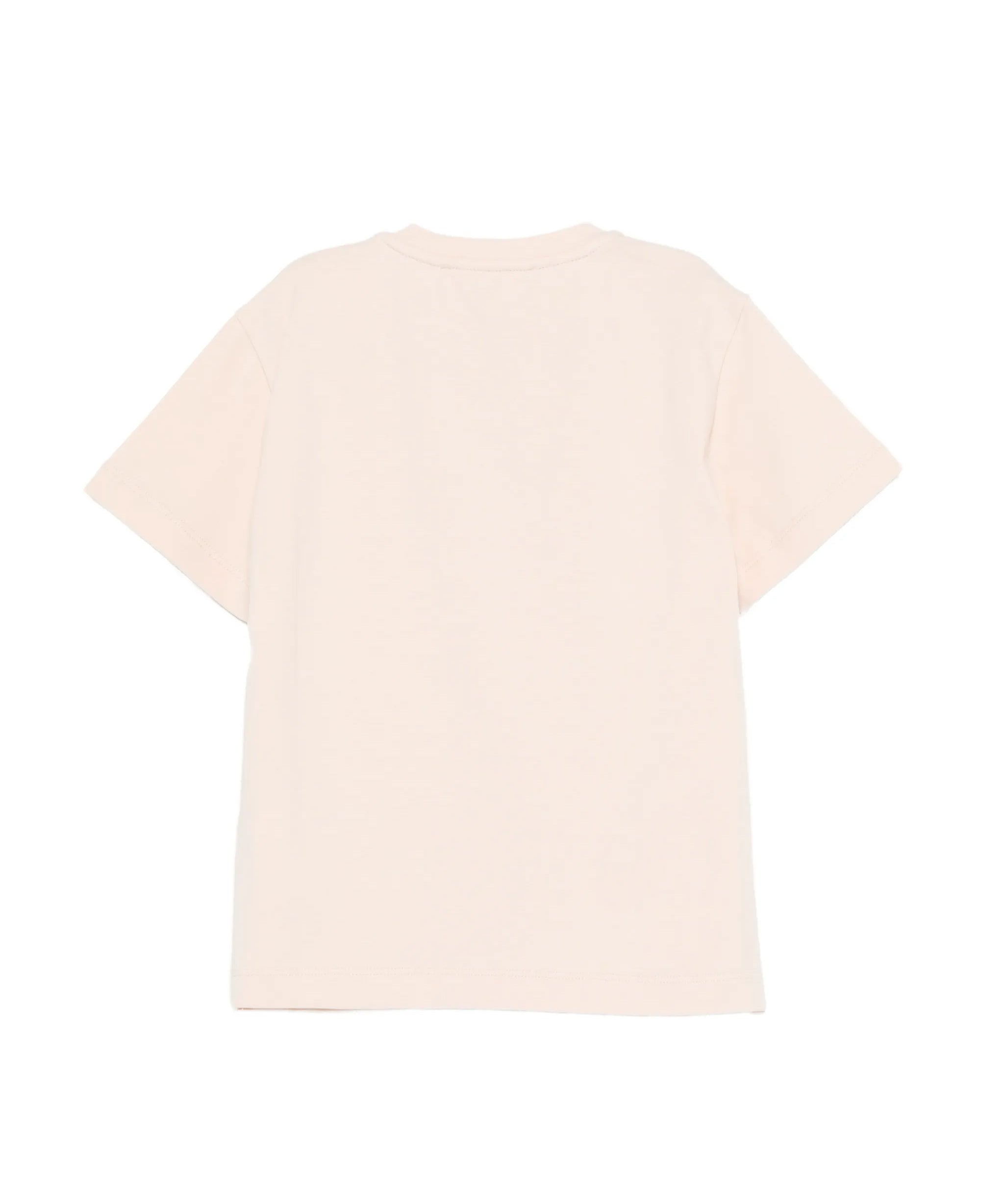 Elisabetta Franchi La Mia Bambina T-shirt Rosa con Logo Effetto Metallico Oro per Neonate