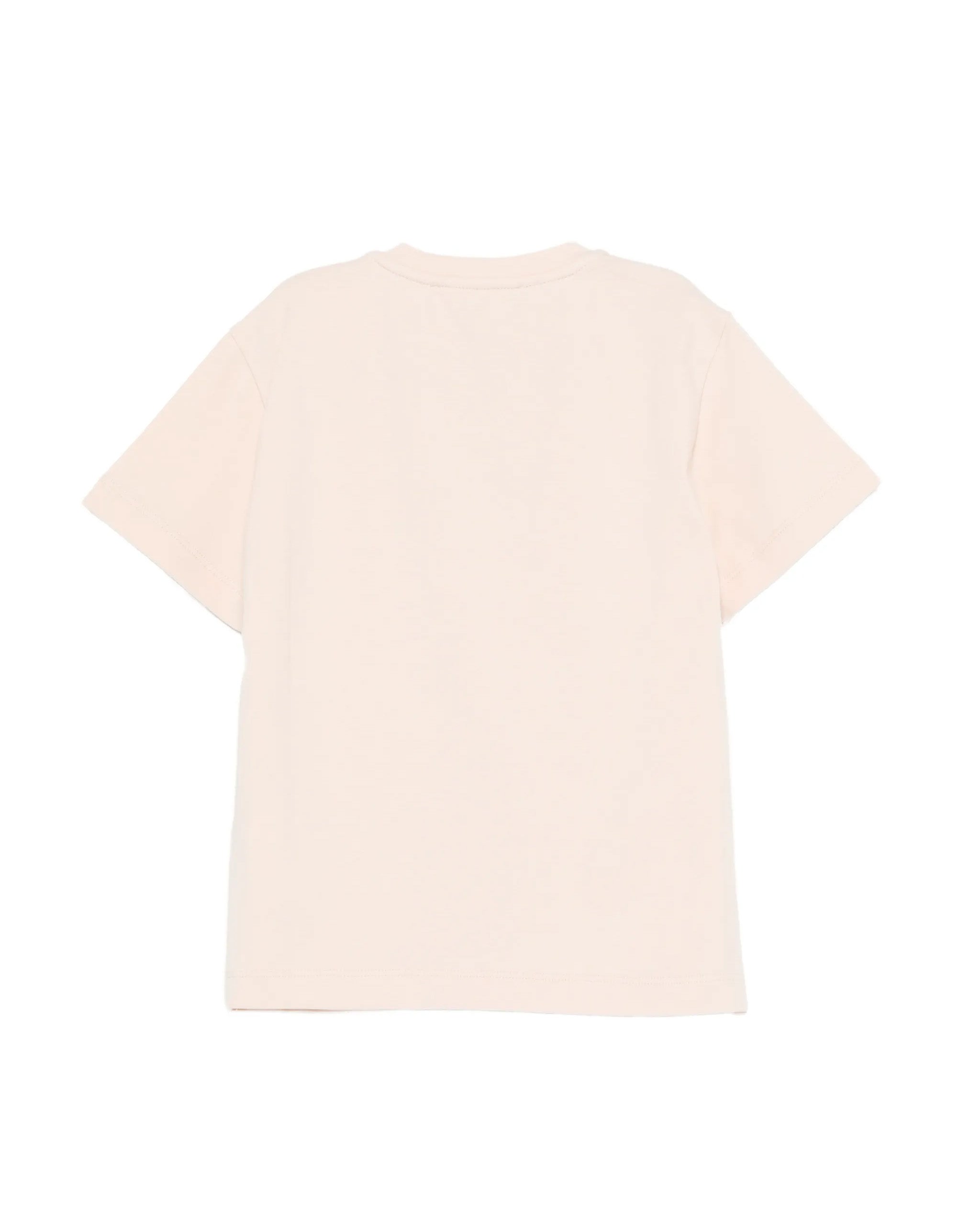 Elisabetta Franchi La Mia Bambina T-shirt Rosa con Logo Effetto Metallico Oro per Neonate