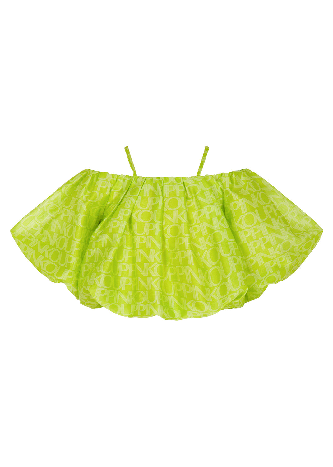 Pinko Kids Top Lime con Logo All-over (fronte)