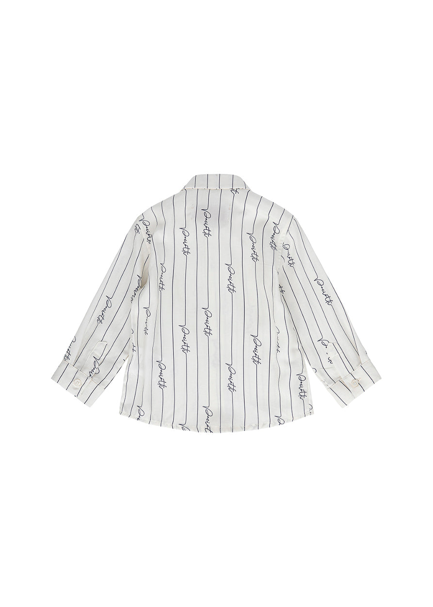 Cesare Paciotti Camicia Beige a Righe per Neonati