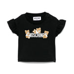 Moschino Kids T-shirt Nera con Stampa per Neonate