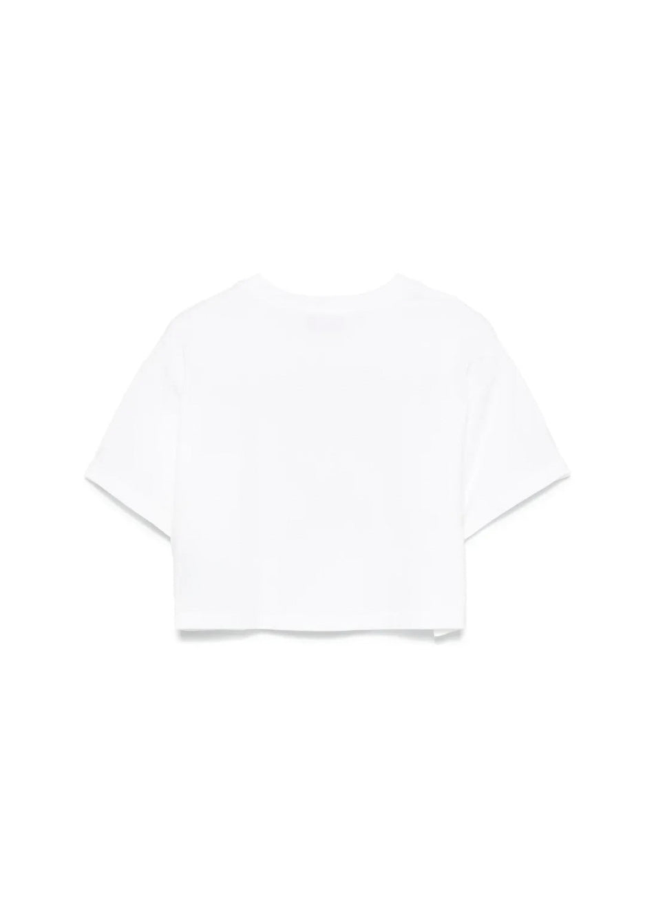 Moschino Kids T-shirt Crop Bianca con Stampa Toy per Bambine