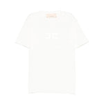 Elisabetta Franchi La Mia Bambina T-shirt Avorio con Logo Ricamato per Bambine