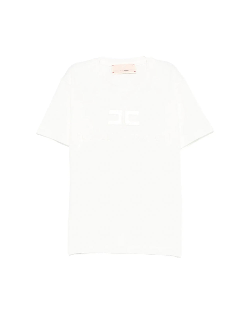 Elisabetta Franchi La Mia Bambina T-shirt Avorio con Logo Ricamato per Bambine