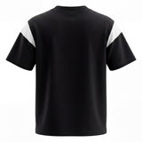 Yes London Kids T-Shirt Nero con Blocchi di Colore a Contrasto e Logo in Rilievo per Bambini
