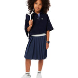 Lacoste Kids Gonna College Blu a Pieghe per Bambine