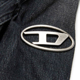Diesel Kids Giubbino Denim Nero con Oval D per Bambine