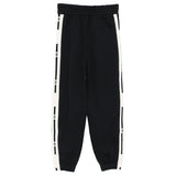 Elisabetta Franchi La Mia Bambina Pantaloni Joggers Neri con Banda Logo per Bambine