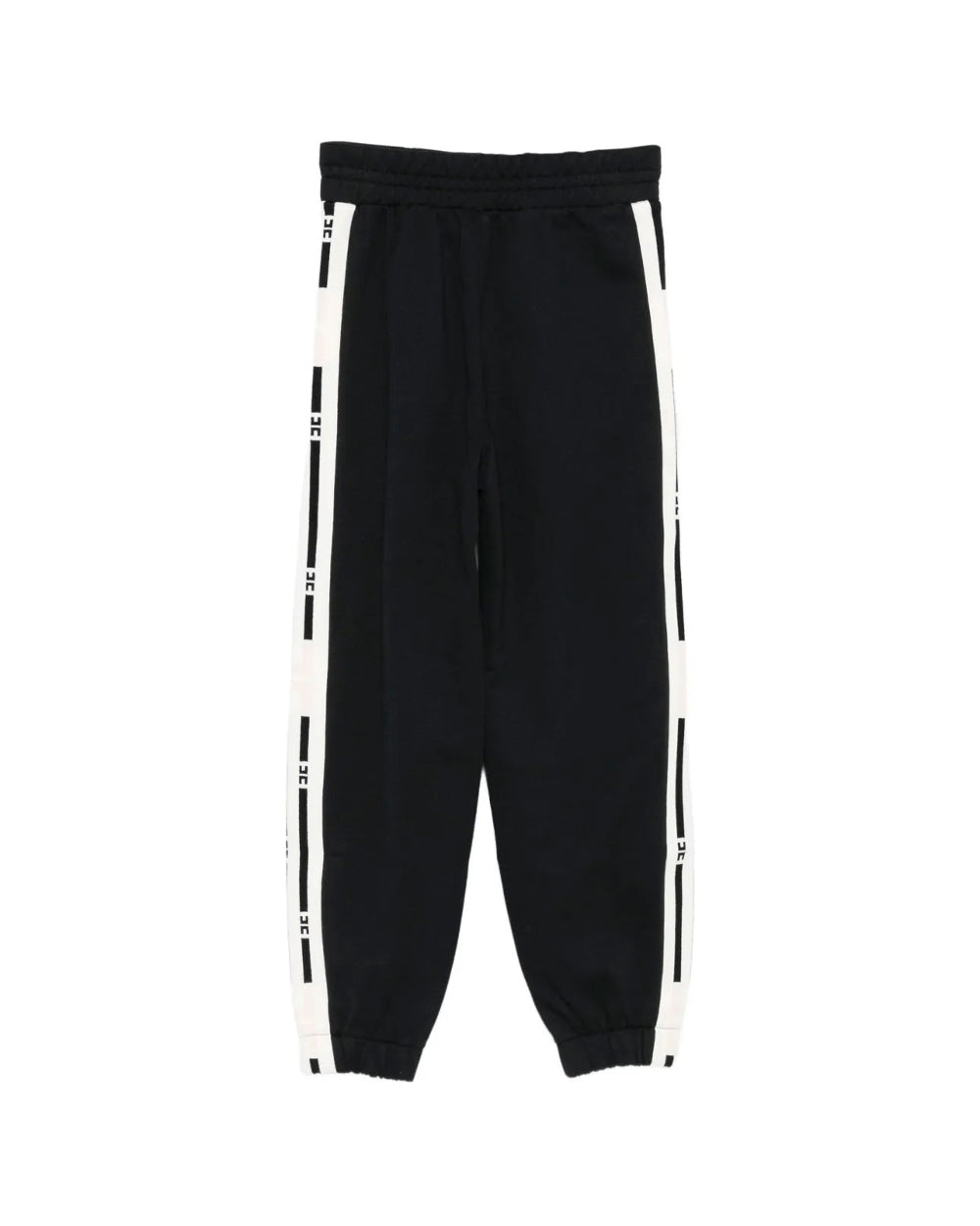 Elisabetta Franchi La Mia Bambina Pantaloni Joggers Neri con Banda Logo per Bambine