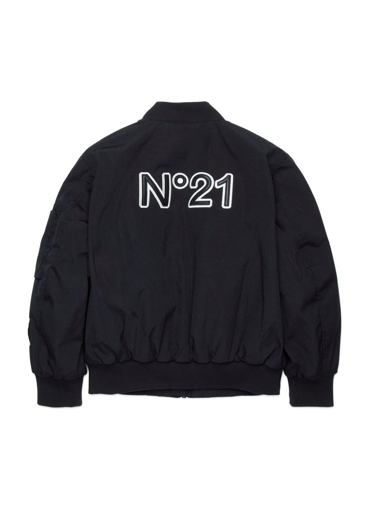 N°21 Kids Bomber Nero con Patch Logo per Bambini (retro)