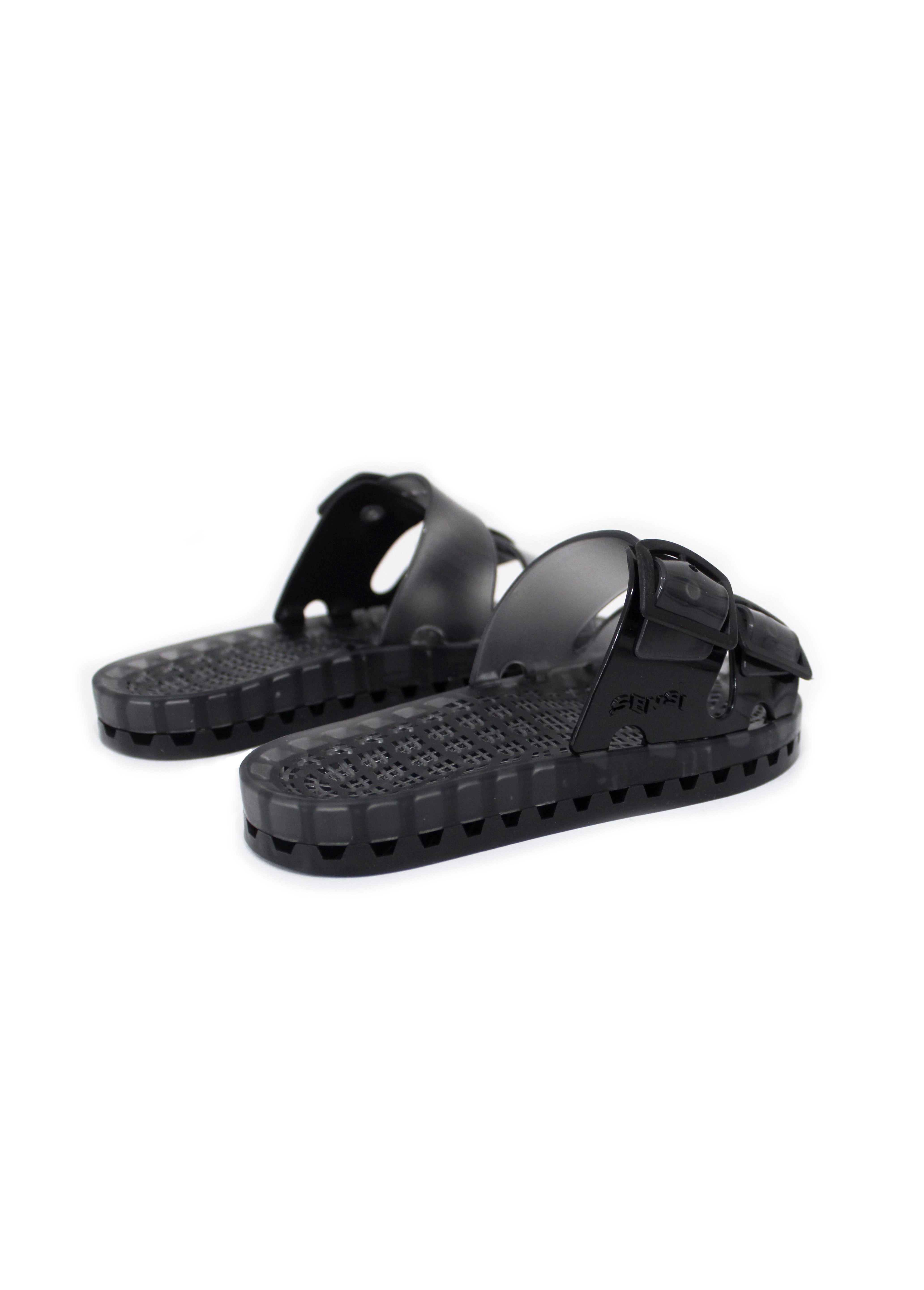 Sensi Kids Jelly Sandalo Nero Doppia Fascia per Bambini (RETRO)