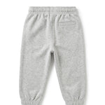Palm Angels Kids Pantalone Grigio Melange con Stampa Logo per Neonati
