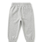 Palm Angels Kids Pantalone Grigio Melange con Stampa Logo per Neonati