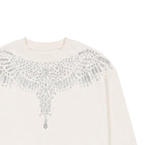 Marcelo Burlon County of Milan Kids Felpa Cocco con Applicazioni Strass Ali per Bambine