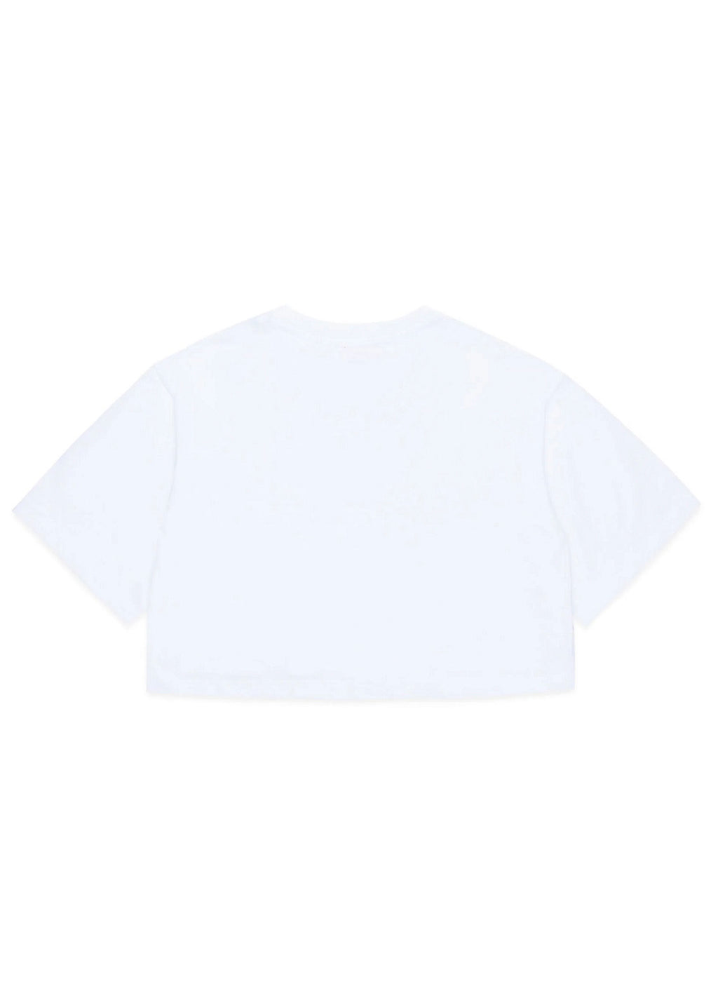 Diesel Kids T-shirt Bianca Cropped con Puffy Print