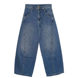 Elisabetta Franchi La Mia Bambina Jeans Denim Blu Wide-Leg per Bambine