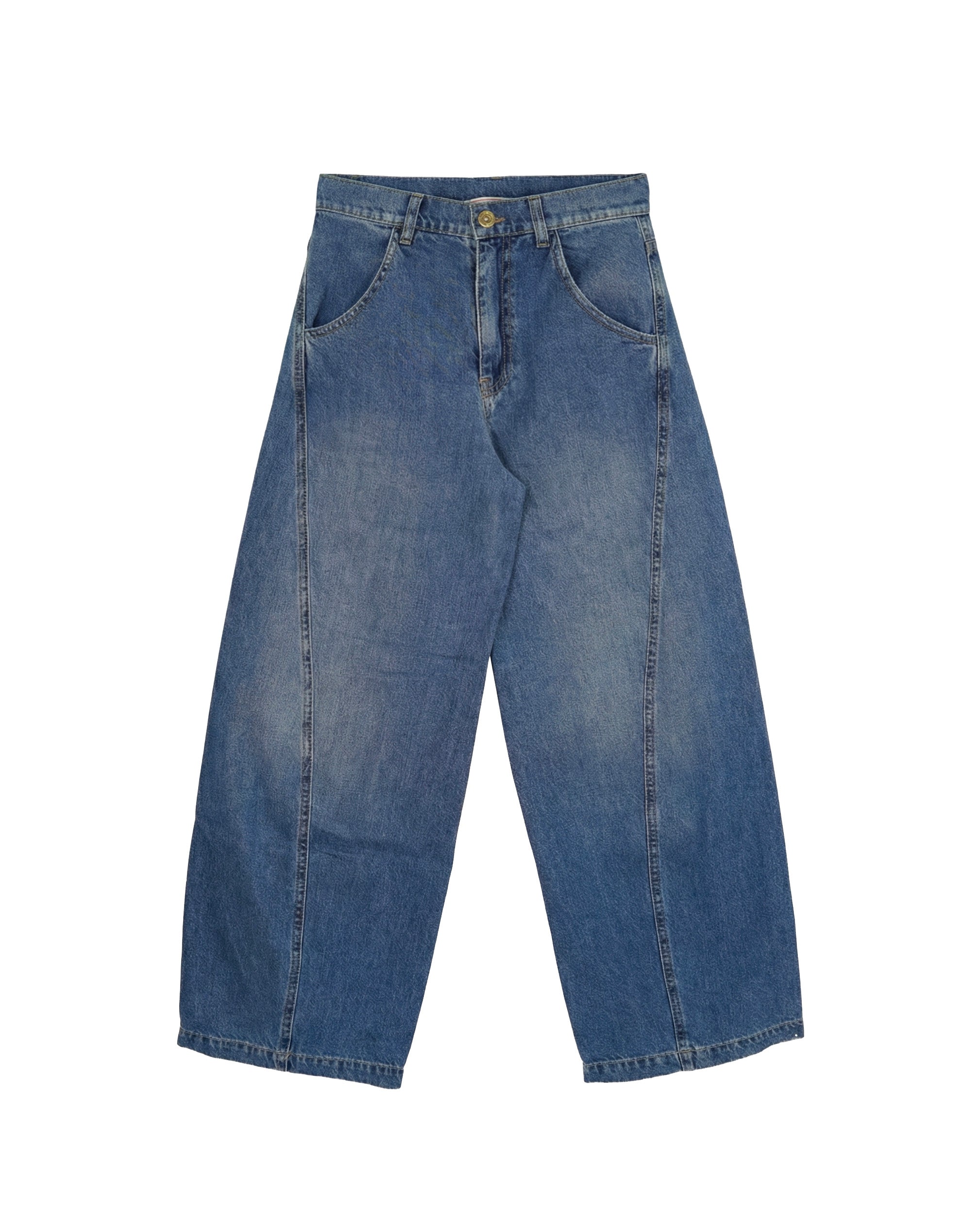 Elisabetta Franchi La Mia Bambina Jeans Denim Blu Wide-Leg per Bambine