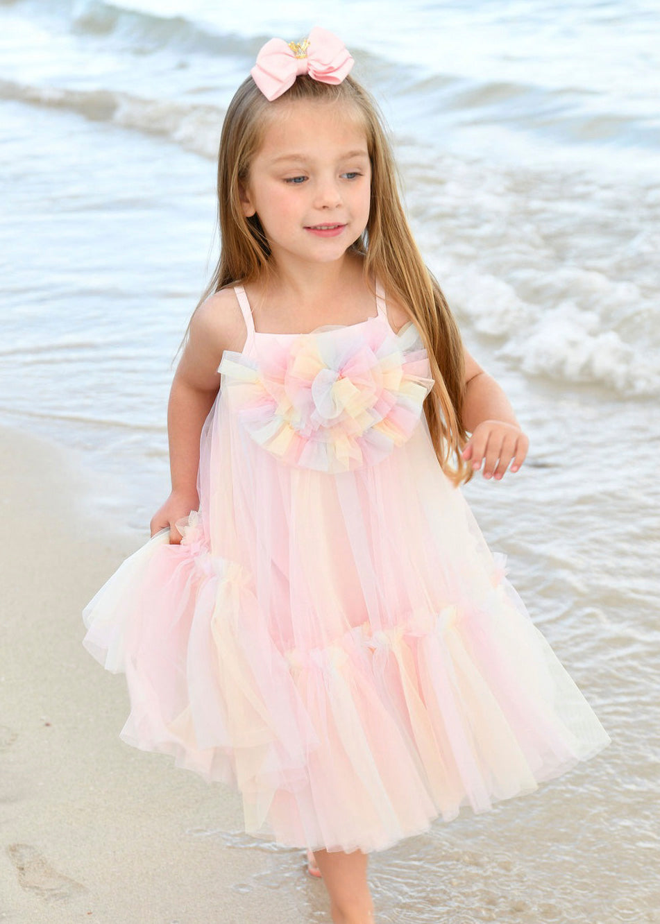 Angel's Face Pink/Multicolor Rosheen Dress for Girls