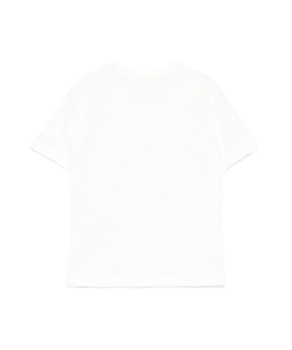 Elisabetta Franchi La Mia Bambina T-shirt Panna con Logo per Bambine