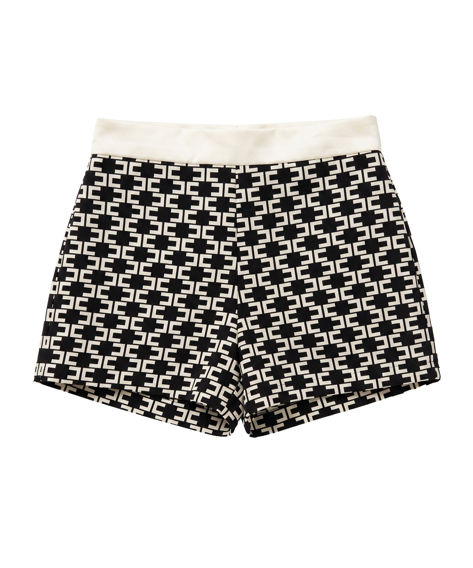 Elisabetta Franchi La Mia Bambina Bermuda Nero e Milk All-Over per Neonate
