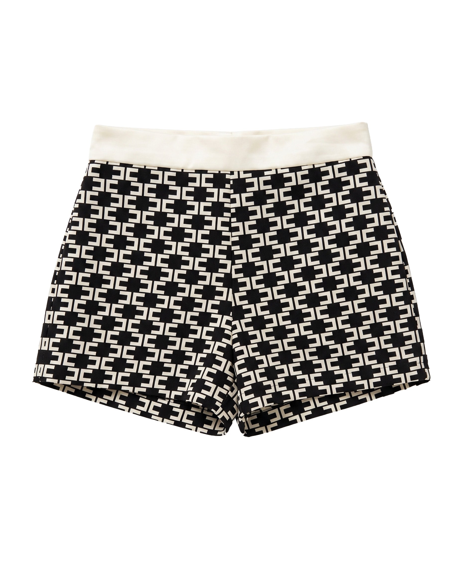 Elisabetta Franchi La Mia Bambina Bermuda Nero e Milk All-Over per Neonate