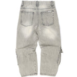 Yes London Kids Denim Cargo Grigio Stone Wash per Bambini