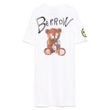 Barrow Kids Abito T-shirt Bianco con Stampa per Bambine