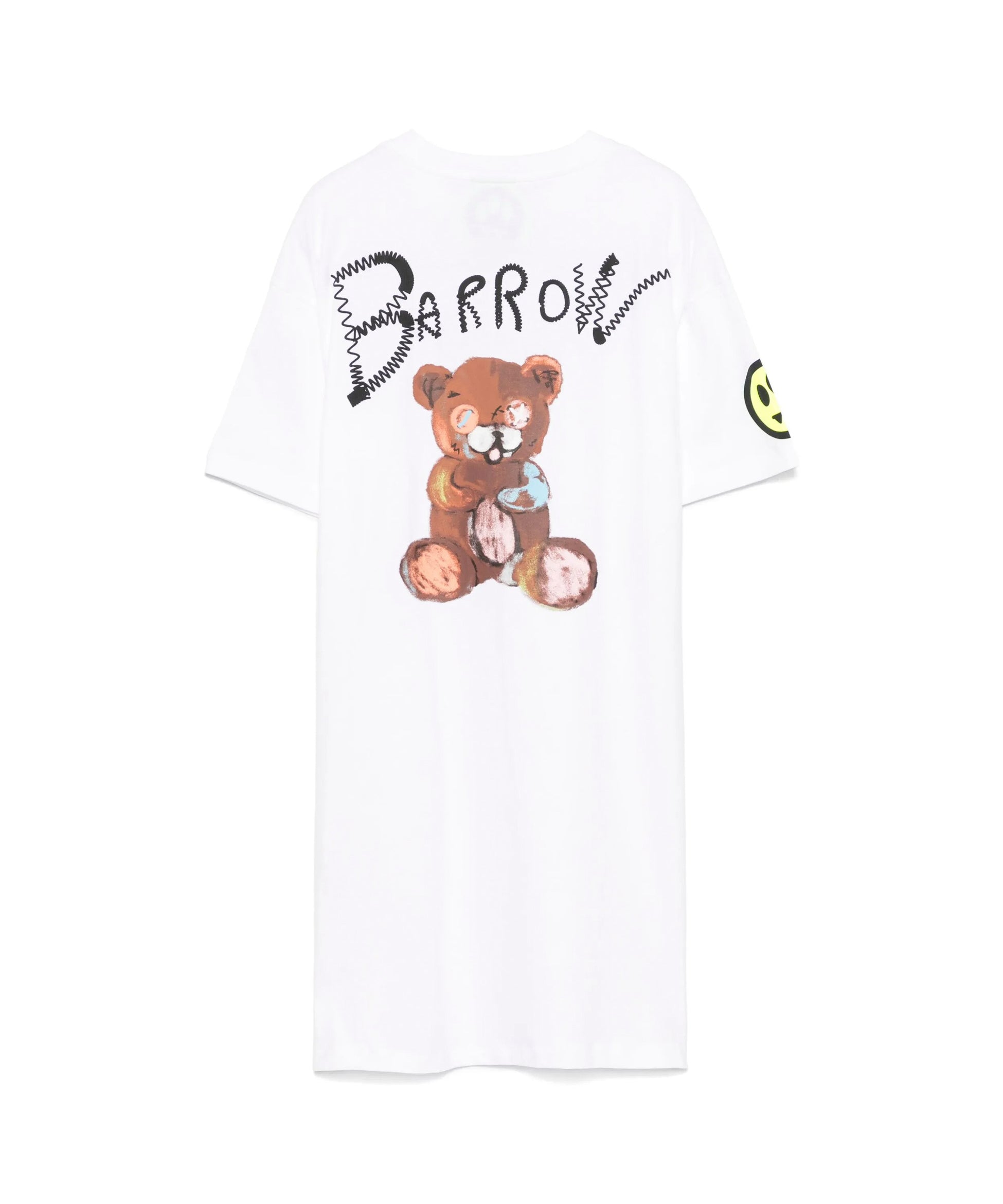 Barrow Kids Abito T-shirt Bianco con Stampa per Bambine
