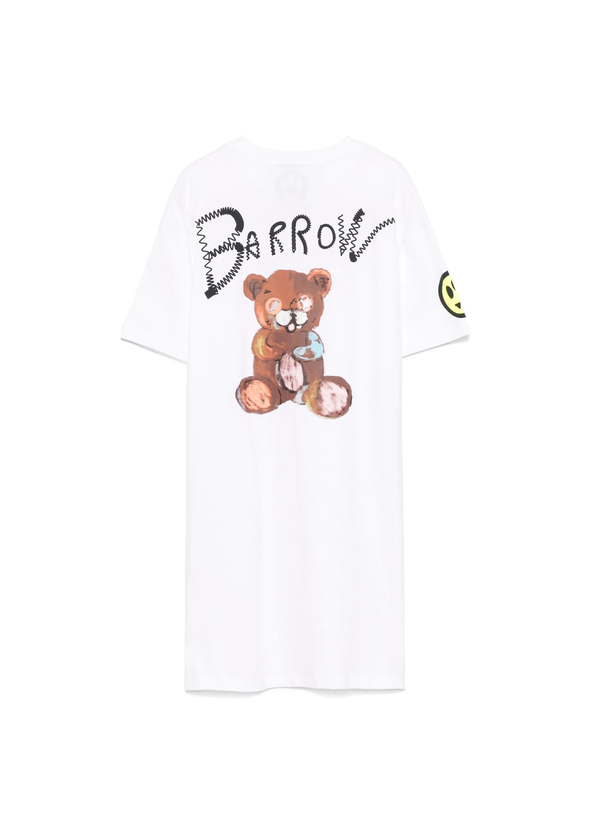 Barrow Kids Abito T-shirt Bianco con Stampa per Bambine