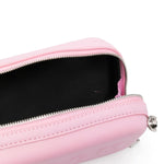 MSGM Kids Borsa a Tracolla Rosa con Logo Groffato per Bambine (dettaglio)