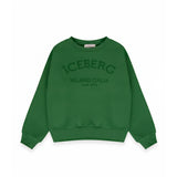 Iceberg Kids Felpa Girocollo Verde Con Stampa  Logo a Contrasto per Bambini