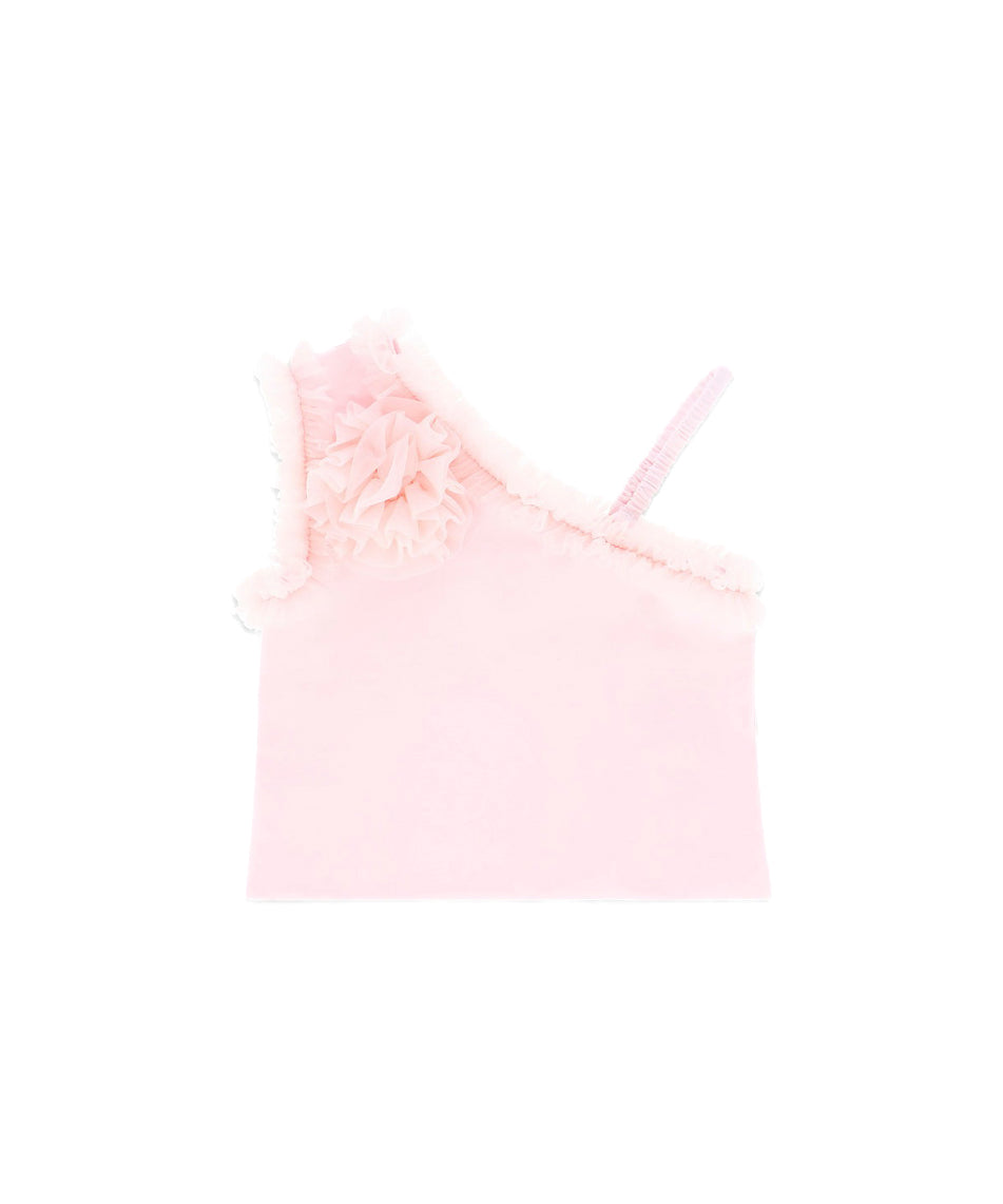 Angel's Face Top Rosa con Fiore Reese per Bambine