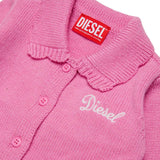 Diesel Kids Cardigan Rosa con Logo per Neonate