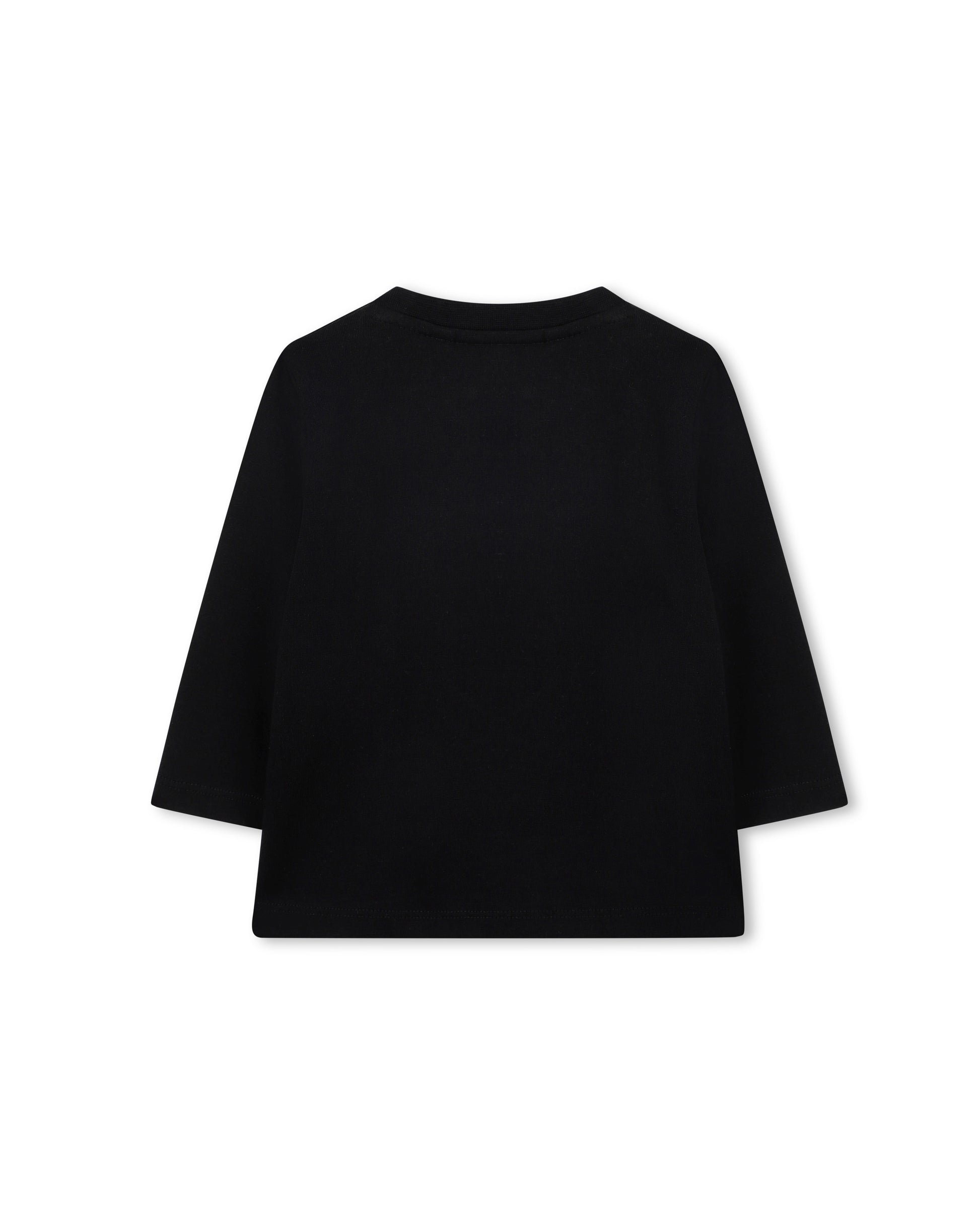 Boss Kids T-Shirt nera con Stampa con Colletto Girocollo