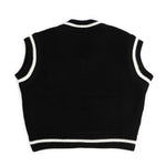 Vicolo Kids Gilet Nero con Dettagli a Contrasto Bianchi per Bambine