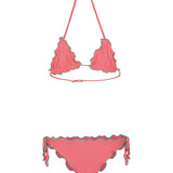 F**K Kids Costume Due Pezzi Fucsia con Dettagli Verde per Bambine