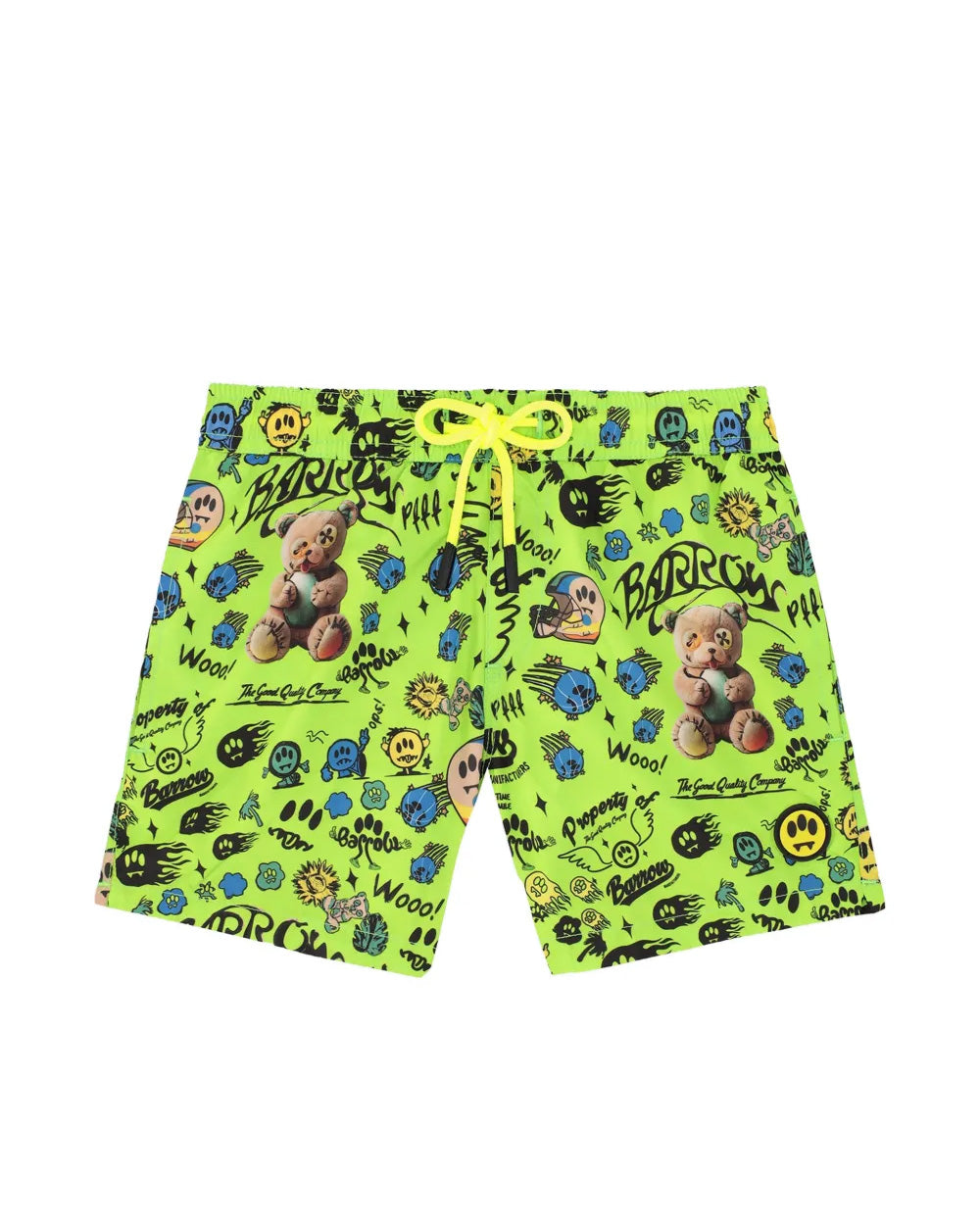 Barrow Kids Costume Short Verde Fluo Fantasia All-Over per Bambini
