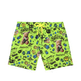 Barrow Kids Costume Short Verde Fluo Fantasia All-Over per Bambini