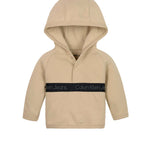 Calvin Klein Kids Felpa Beige con Cappuccio per Neonati