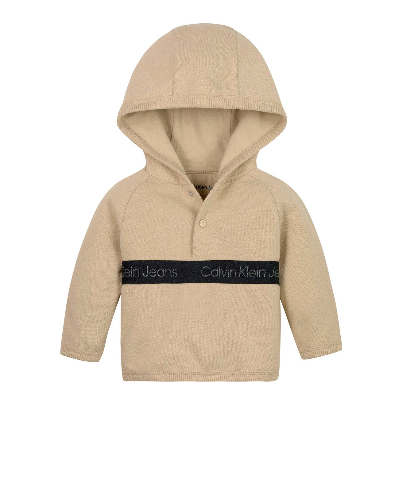 Calvin Klein Kids Felpa Beige con Cappuccio per Neonati