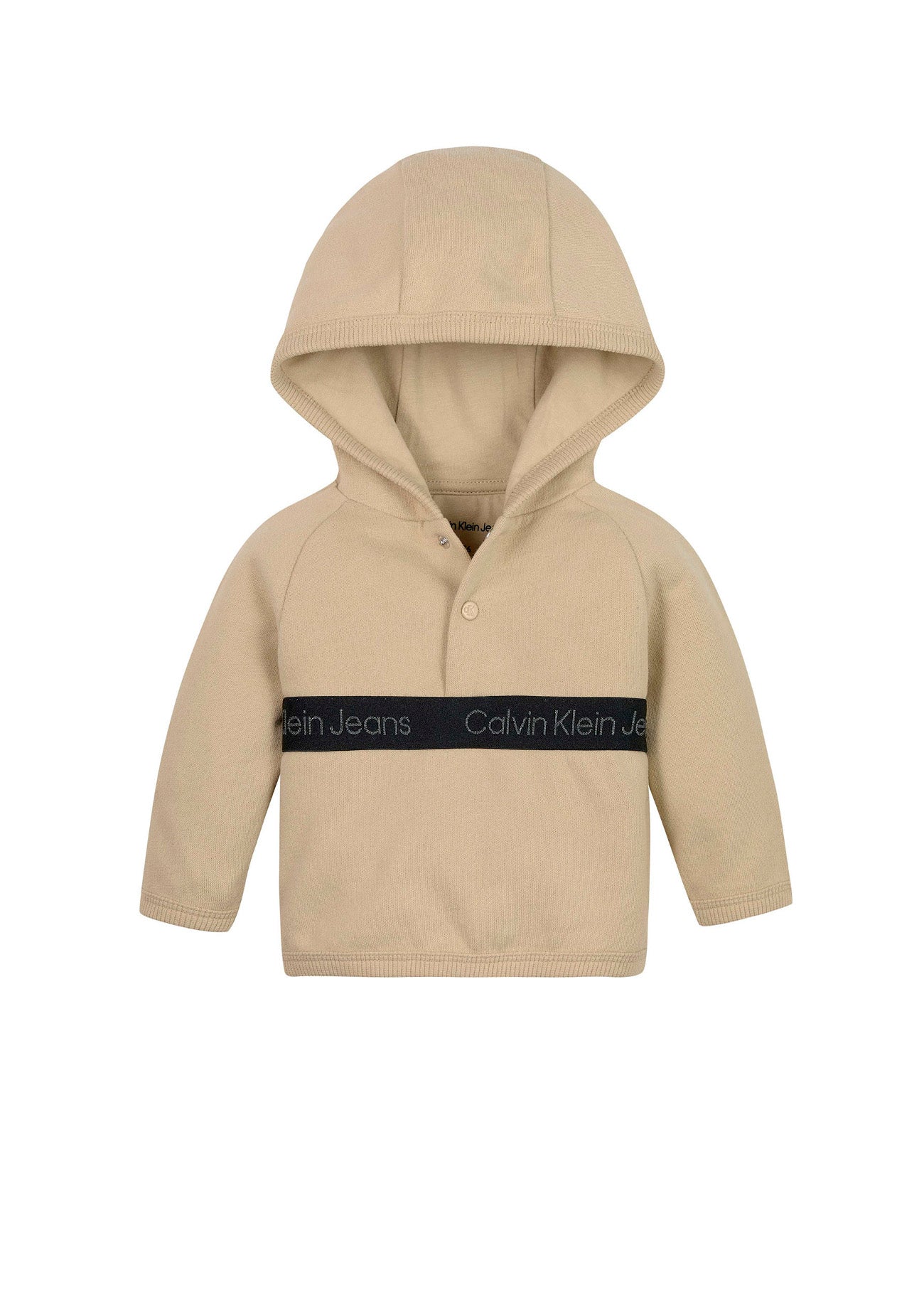 Calvin Klein Kids Felpa Beige con Cappuccio per Neonati