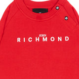 John Richmond Kids T-Shirt Rosso a Maniche Lunghe con Logo per Neonati