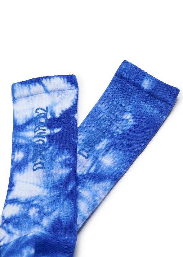 Dsquared2 Kids Calzini Blu con Fantasia Tie Dye