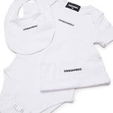 Dsquared2 Kids Bodysuit with Hat and White Bib for Newborns