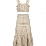 Cocò et Mama Kids Top+Gonna Beige Fantasia Indiana per Bambine