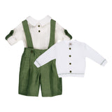 Completo 4pz Marlù Bianco/Verde per Neonati